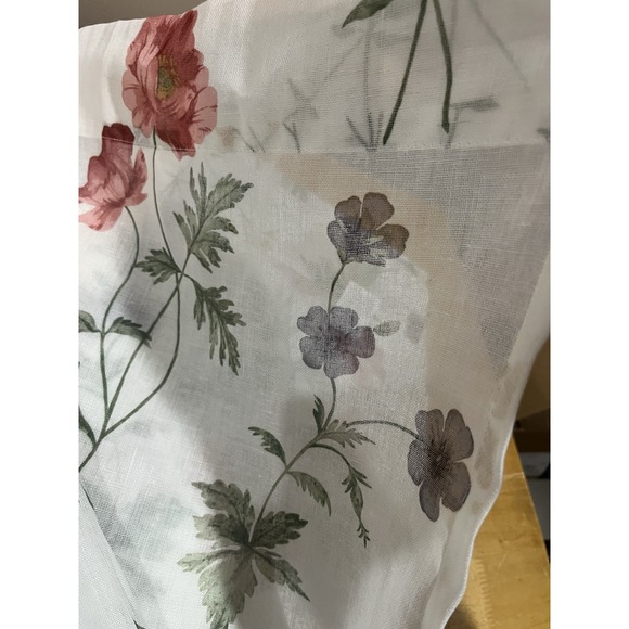 Martha Stewart Garden Floral Sheer Panel Pair 37"x84" Cottage Country - Picture 7 of 7